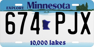 MN license plate 674PJX