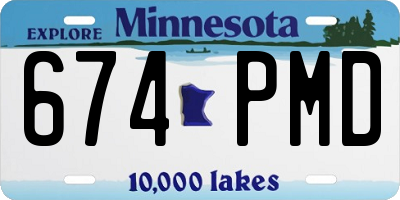 MN license plate 674PMD