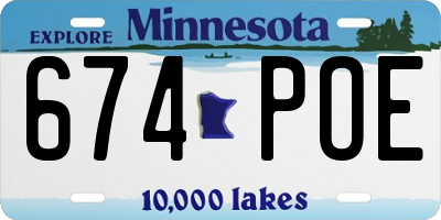 MN license plate 674POE
