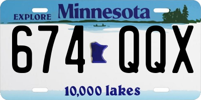 MN license plate 674QQX