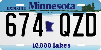 MN license plate 674QZD