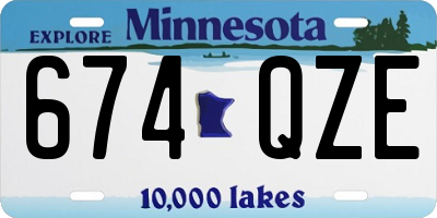 MN license plate 674QZE
