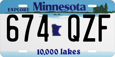 MN license plate 674QZF