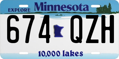MN license plate 674QZH