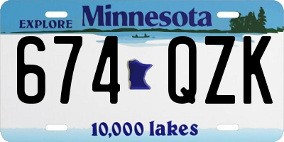 MN license plate 674QZK