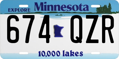MN license plate 674QZR