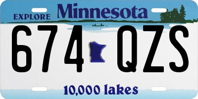 MN license plate 674QZS