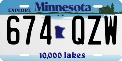 MN license plate 674QZW
