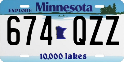 MN license plate 674QZZ