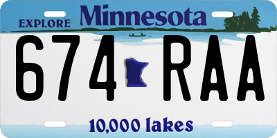 MN license plate 674RAA