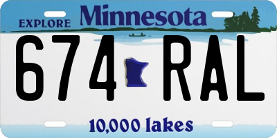 MN license plate 674RAL