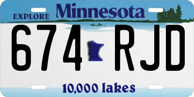 MN license plate 674RJD