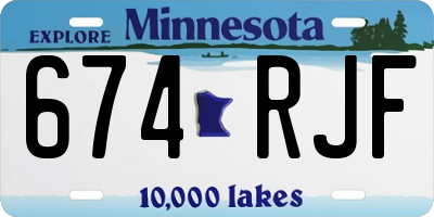 MN license plate 674RJF