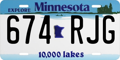 MN license plate 674RJG