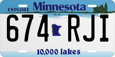 MN license plate 674RJI