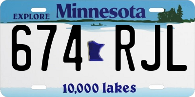 MN license plate 674RJL