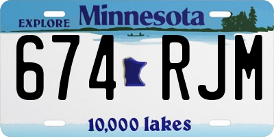 MN license plate 674RJM