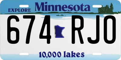 MN license plate 674RJO