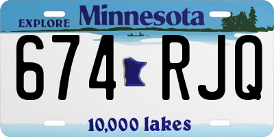 MN license plate 674RJQ