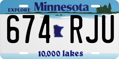 MN license plate 674RJU