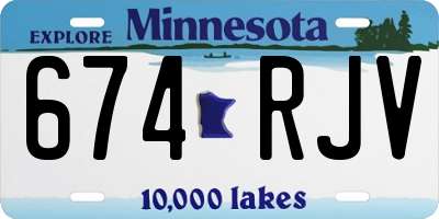 MN license plate 674RJV