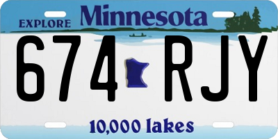 MN license plate 674RJY