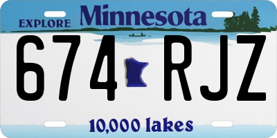 MN license plate 674RJZ