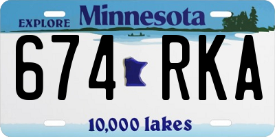 MN license plate 674RKA
