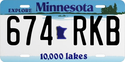 MN license plate 674RKB