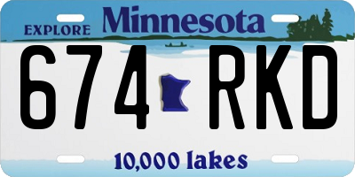 MN license plate 674RKD