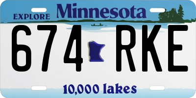 MN license plate 674RKE