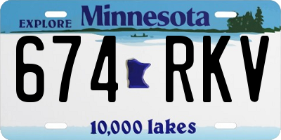 MN license plate 674RKV