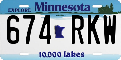 MN license plate 674RKW