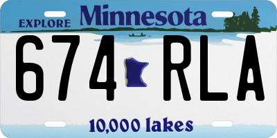 MN license plate 674RLA