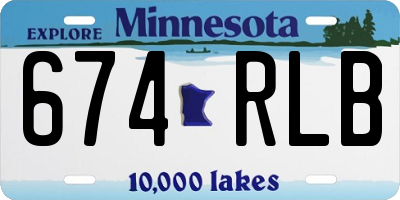 MN license plate 674RLB