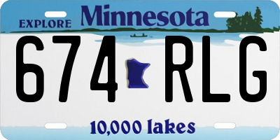 MN license plate 674RLG