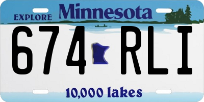 MN license plate 674RLI