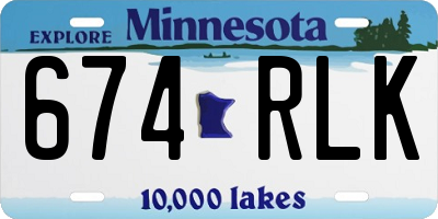 MN license plate 674RLK