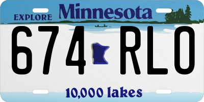 MN license plate 674RLO