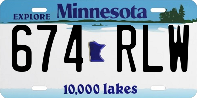 MN license plate 674RLW