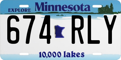 MN license plate 674RLY