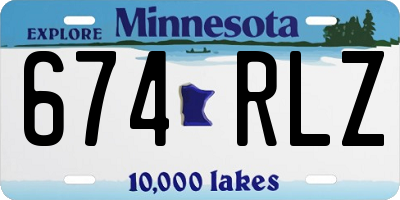 MN license plate 674RLZ
