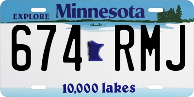 MN license plate 674RMJ