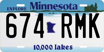 MN license plate 674RMK
