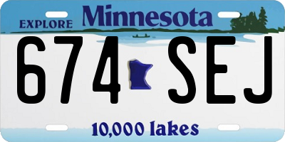 MN license plate 674SEJ