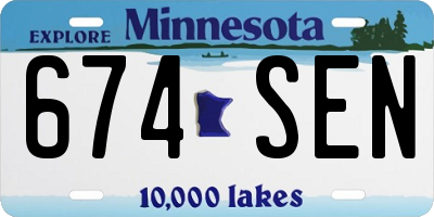 MN license plate 674SEN