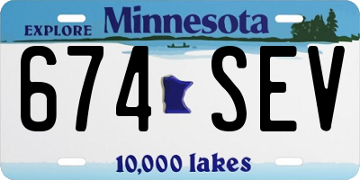 MN license plate 674SEV