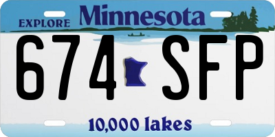 MN license plate 674SFP