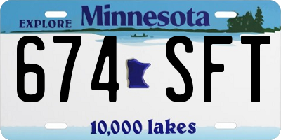 MN license plate 674SFT