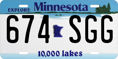MN license plate 674SGG
